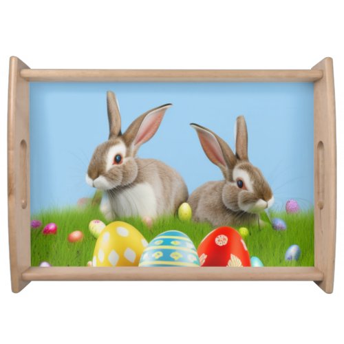 Cute Easter Bunnyfor a positive mood   Serving Tray