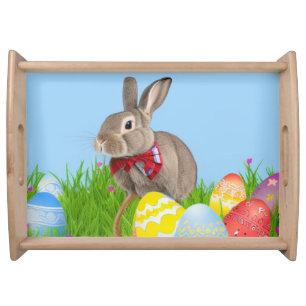 Cute Easter Bunnyfor a positive mood  Serving Tray