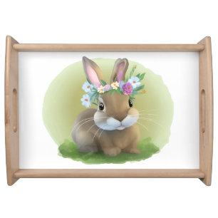 Cute Easter Bunnyfor a positive mood Serving Tray