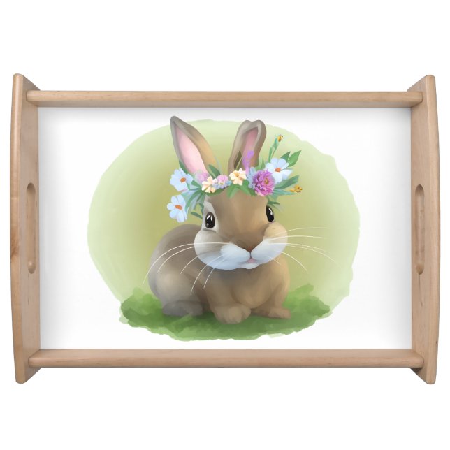 Cute Easter Bunnyfor a positive mood  Serving Tray (Front)