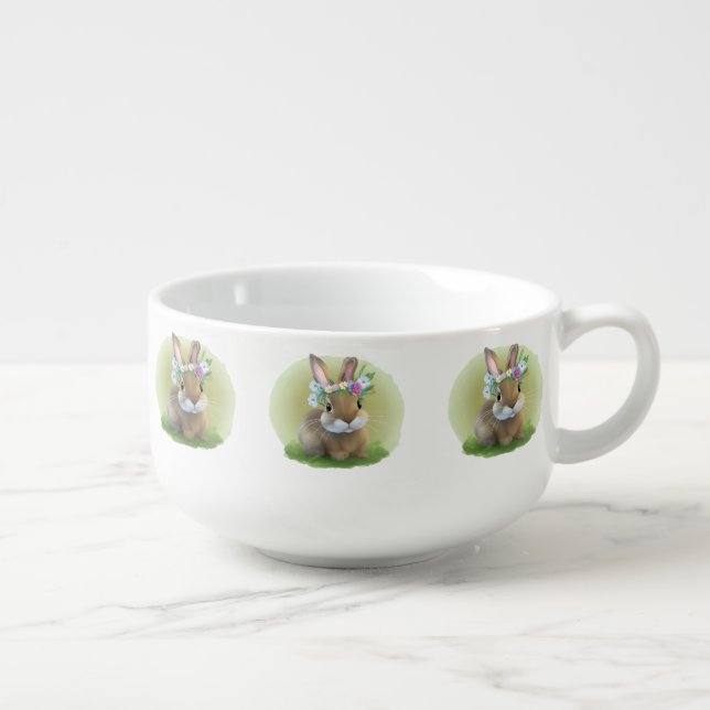 Cute Easter Bunnyfor a positive mood    Soup Mug (Left)