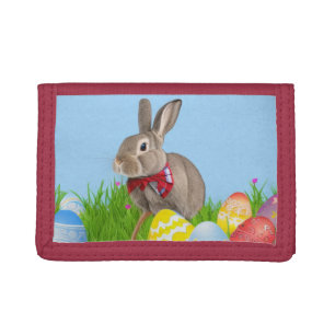 Cute Easter Bunnyfor a positive mood Tri-fold Wallet