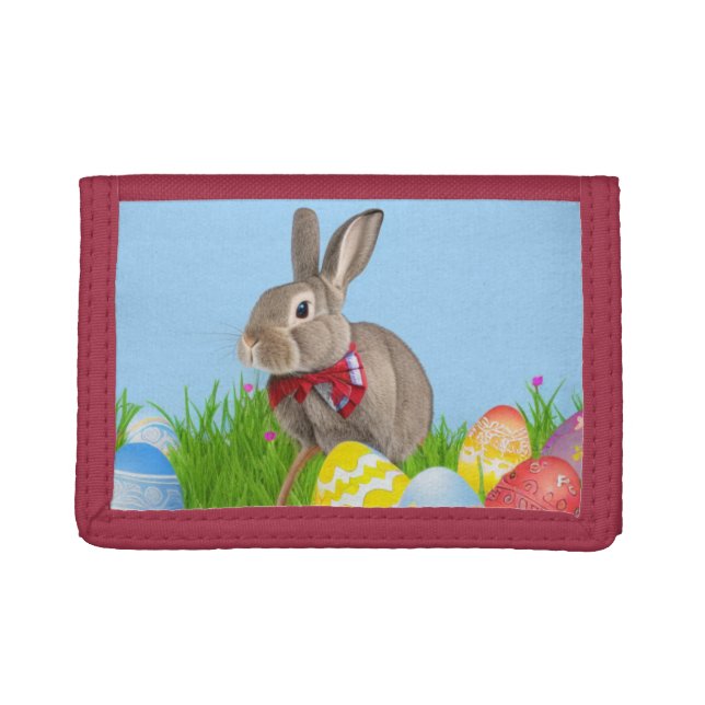 Cute Easter Bunnyfor a positive mood   Trifold Wallet (Front)