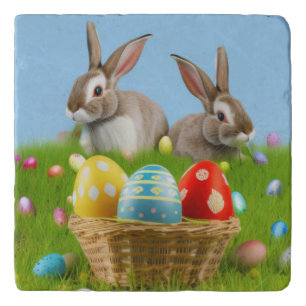 Cute Easter Bunnyfor a positive mood Trivet