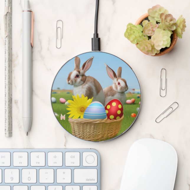 Cute Easter Bunnyfor a positive mood  Wireless Charger (Desk)