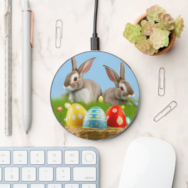 Cute Easter Bunnyfor a positive mood  Wireless Charger (Desk)