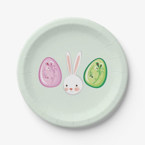 Cute Easter Bunnyy Egg Hunt  Brunch Paper Plates