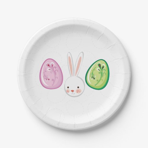 Cute Easter Bunnyy Egg Hunt  Brunch Paper Plates