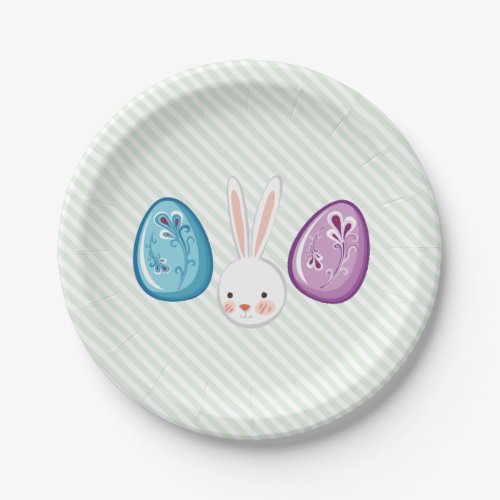 Cute Easter Bunnyy Egg Hunt  Brunch Paper Plates
