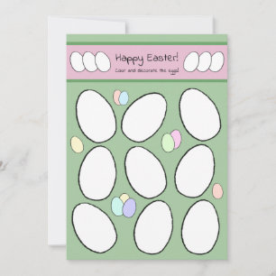 Cute Easter Card Easter Egg Coloring Activity