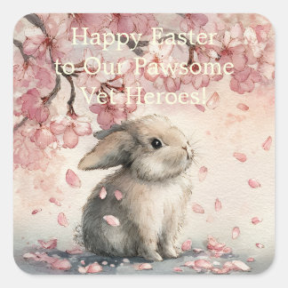 Cute Easter Card for Veterinary Personal Square Sticker