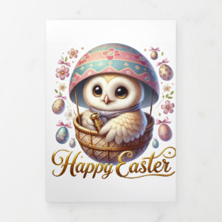 Cute Easter Card With Owl