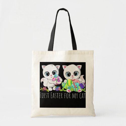 Cute Easter Cat For kitten Lovers First Easter Tote Bag