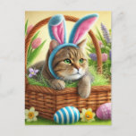 Cute Easter Cat Holiday Postcard