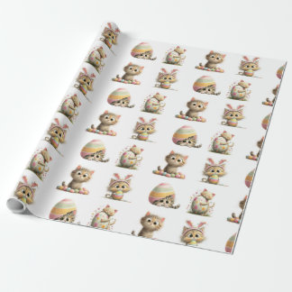Cute Easter Cat Wrapping Paper