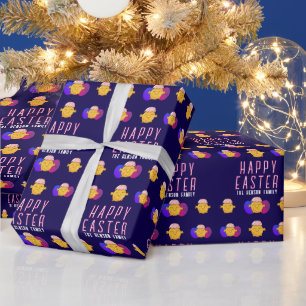 Cute Easter Chick and Eggs Happy Easter Holiday Wrapping Paper