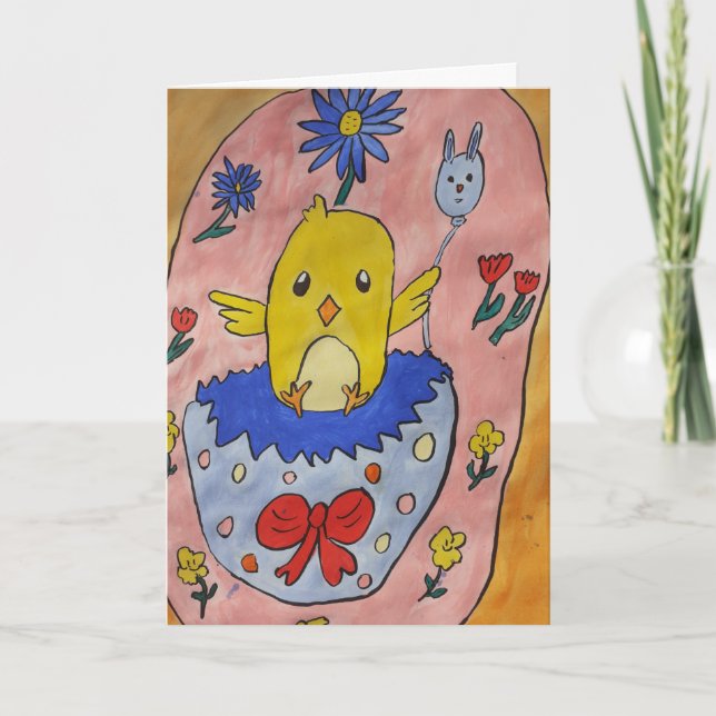 Cute Easter Chick Card (Front)
