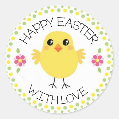 Cute Easter Chick Classic Round Sticker