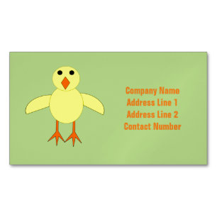 Cute Easter Chick Custom Business Card Magnet