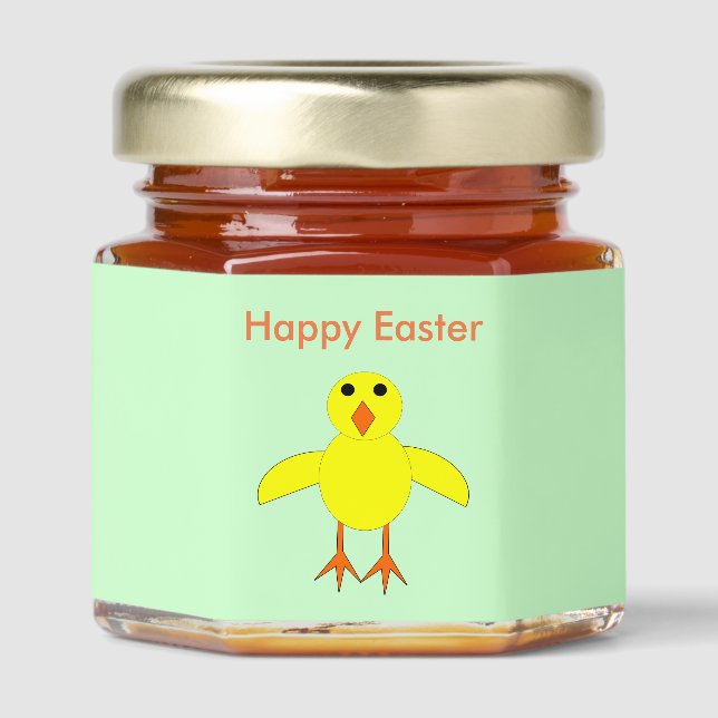 Cute Easter Chick Custom Honey Jar Favors (Front)