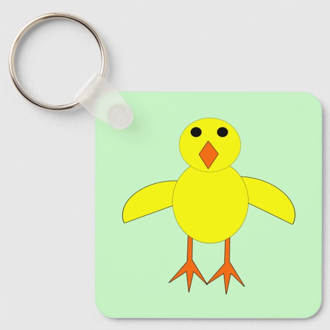 Cute Easter Chick Custom Keychain (Front)