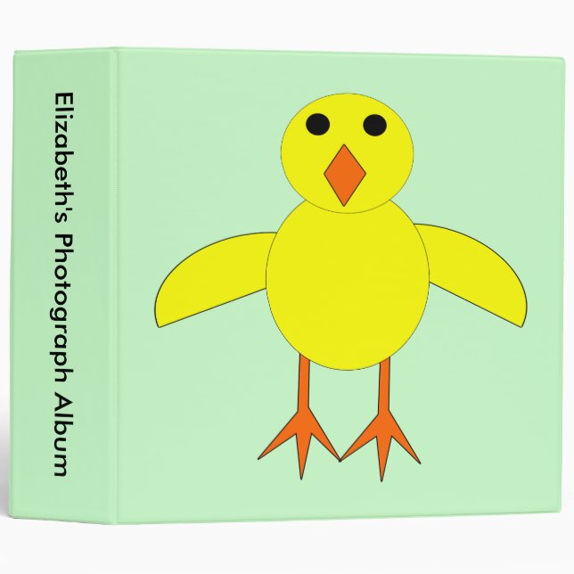 Cute Easter Chick Custom Photo Album 3 Ring Binder (Front/Spine)
