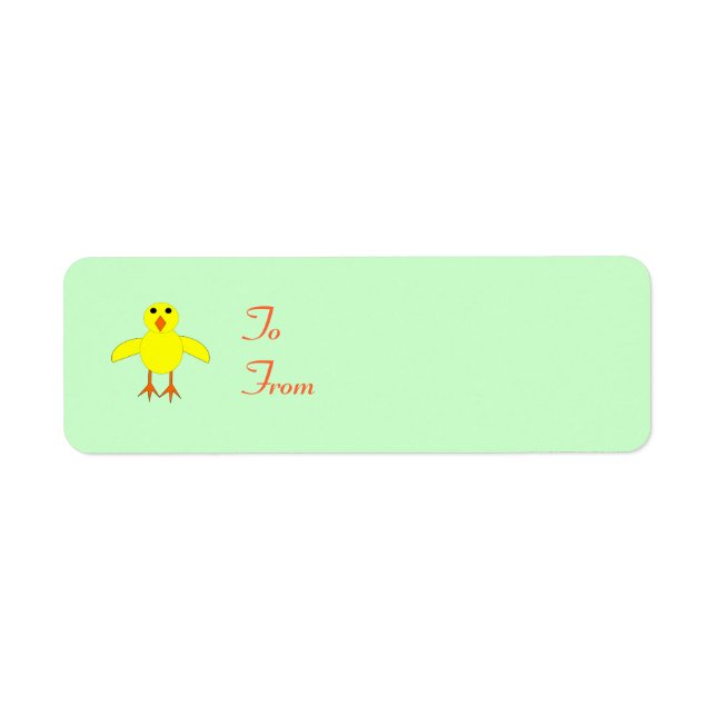 Cute Easter Chick Custom Present Tags (Front)