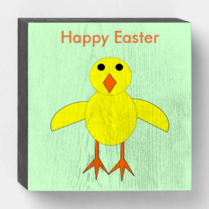 Cute Easter Chick Custom Wooden Box Sign