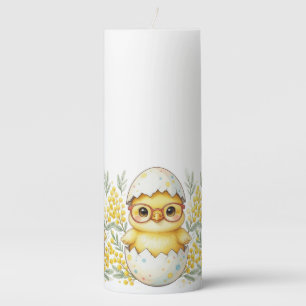Cute Easter Chick Glasses Mimosa Bloom Pillar Candle