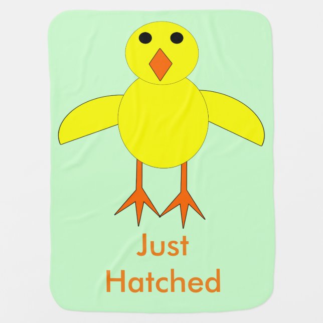 Cute Easter Chick Just Hatched Personalize Blanket (Front)