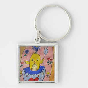 Cute Easter Chick Key Ring