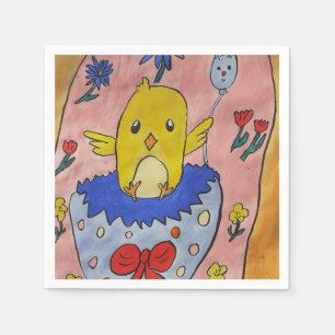 Cute Easter Chick Paper Napkins