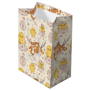 Cute Easter Chick Pattern Gift Bag