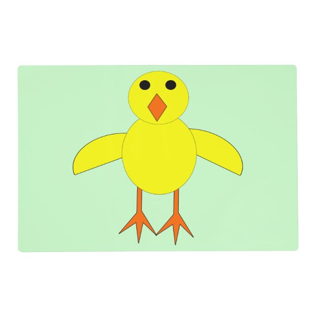Cute Easter Chick Personalized Placemat (Front)