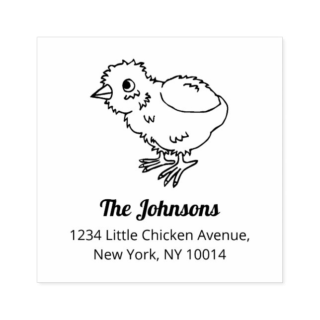 Cute Easter Chick Rubber Stamp (Imprint)