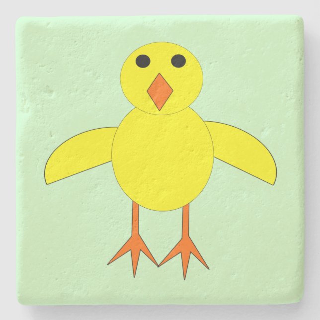 Cute Easter Chick Stone Coaster (Front)