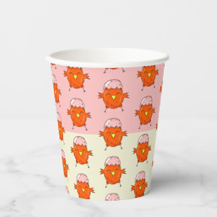 Cute Easter Chick with Eggshell Pattern Party   Paper Cups
