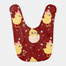 Cute Easter Chick with Pink Bow Seamless Pattern 