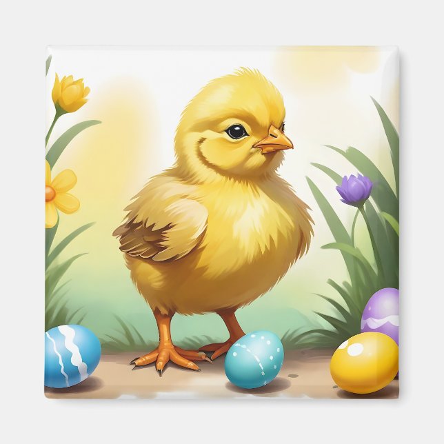 Cute Easter Chicken 1, Easter Magnet (Front)