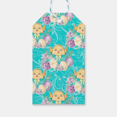 Cute Easter Chicken Colorful Pattern Gift Tags
