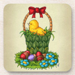 Cute Easter Chicken Drink Coaster