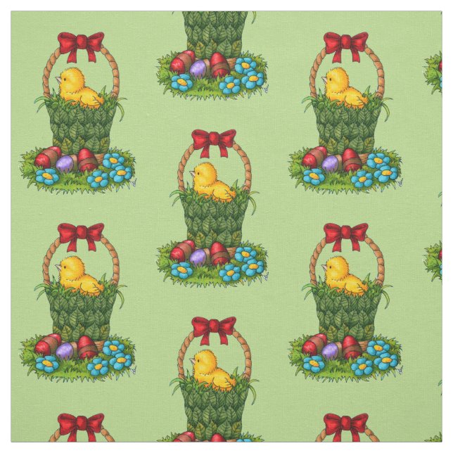 Cute Easter Chicken Fabric (Swatch)