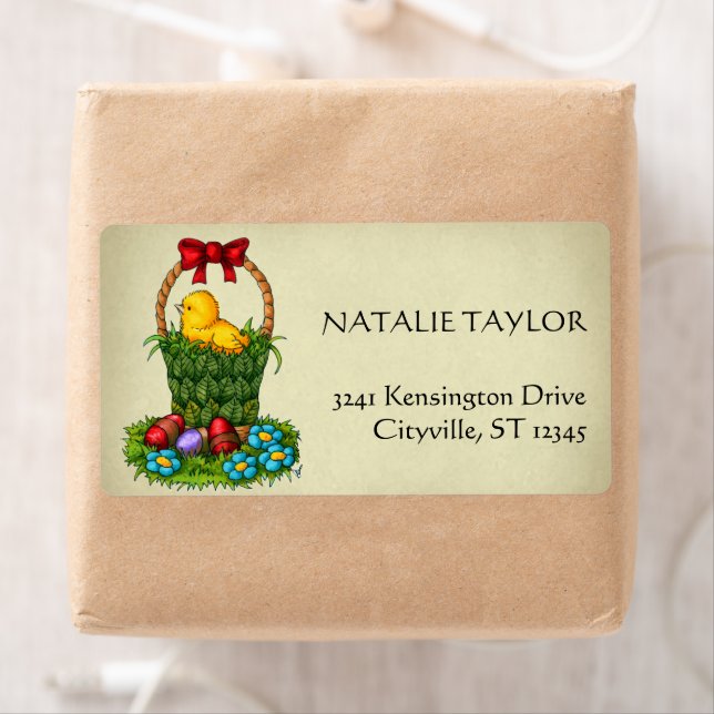 Cute Easter Chicken Label (Insitu)