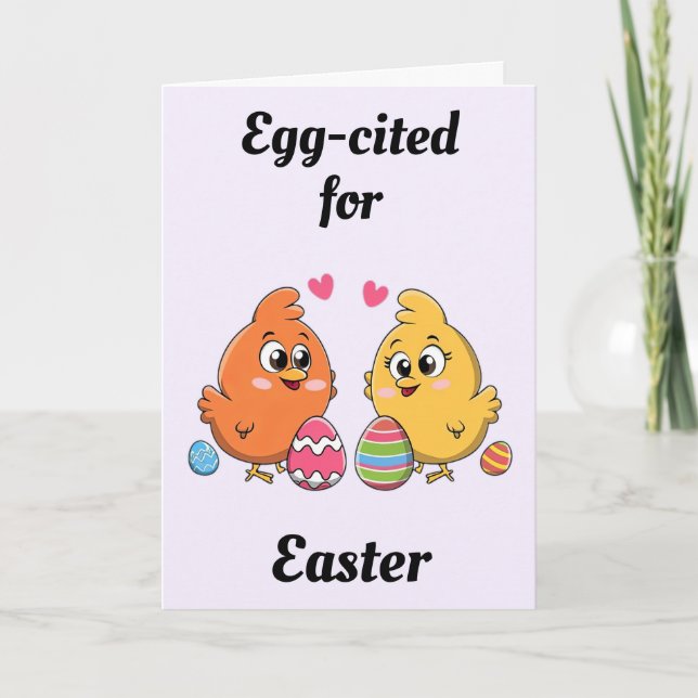 Cute Easter Chickens Card (Front)