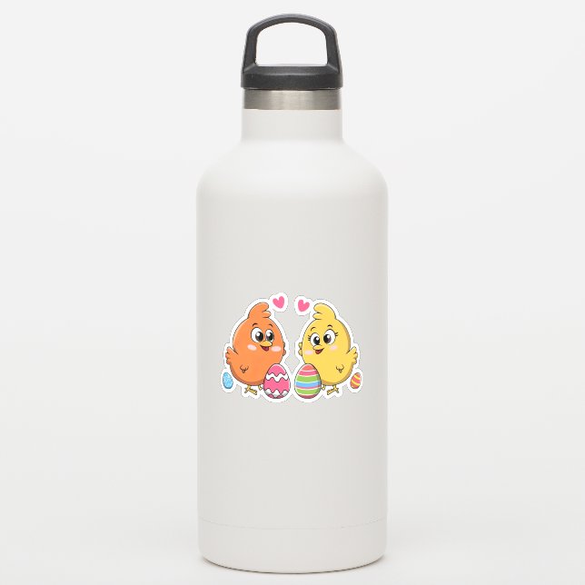 Cute Easter Chickens Sticker (Waterbottle)