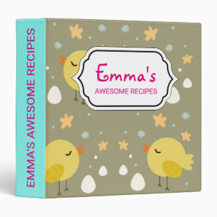 Cute easter chicks and little eggs pattern 3 ring binder