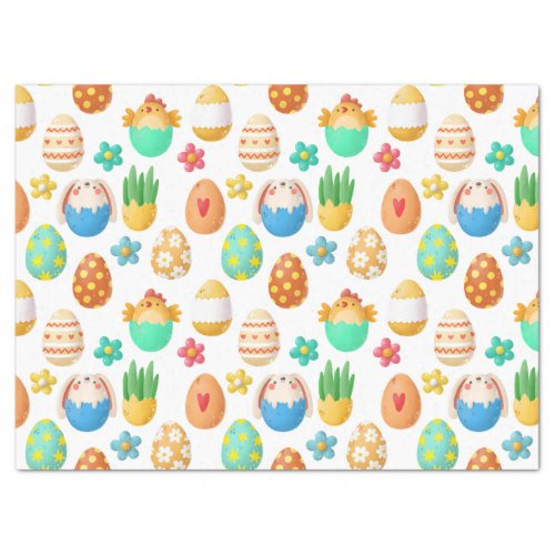 Cute Easter Chicks Bunnies and Eggs Decoupage Tissue Paper