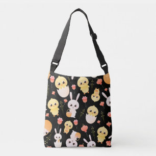 Cute Easter Chicks & Bunnies Seamless Pattern  Orn Crossbody Bag