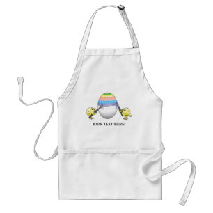 Cute Easter Chicks Painting an Easter Egg Adult Apron