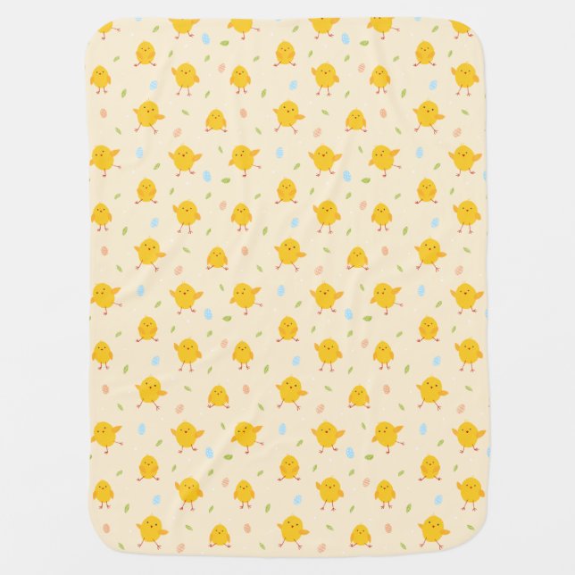 Cute Easter Chicks Pattern Baby Blanket (Front)